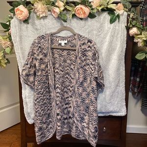 Motherhood Maternity sweater cardigan size S in multi color pink blue and gray.